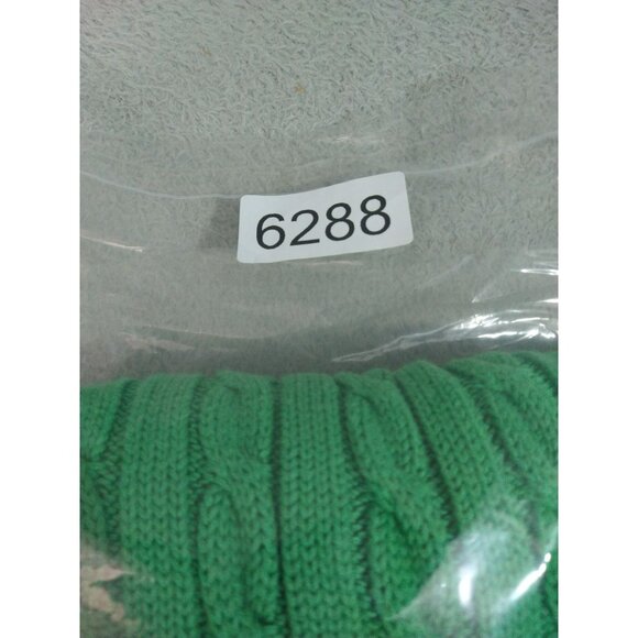 LL Bean Sweater Womens Medium Green Cardigan Cable Knit Short Sleeves Button Up - Picture 7 of 7